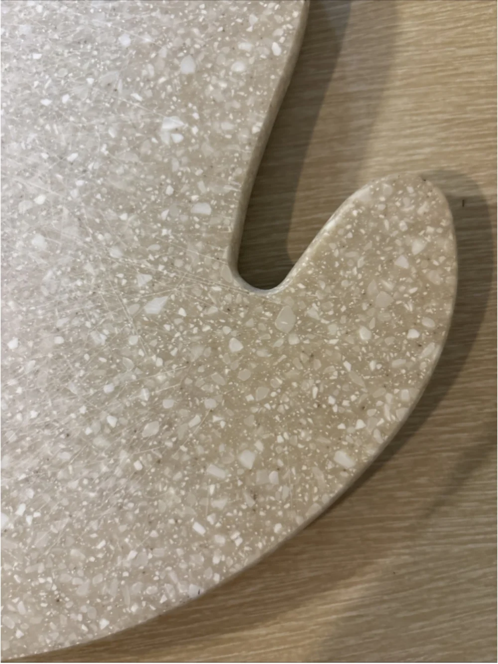 Vtg Corian Solid Surface Cat Cutting Board Trivet Speckled Beige Gray Cream 1191